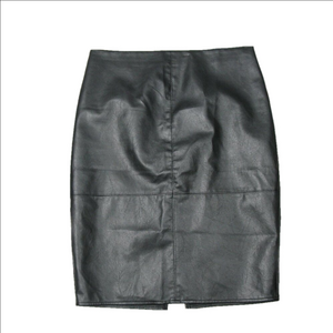 Lulus Black Vegan Pencil Leather Skirt Size XL